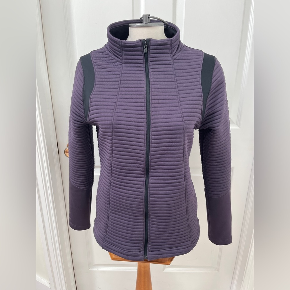 Under Armour purple and black fitted full zip Sweater ladies medium